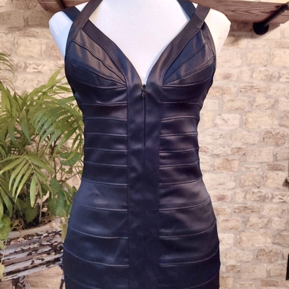 Cache Black Halter Midi Dress